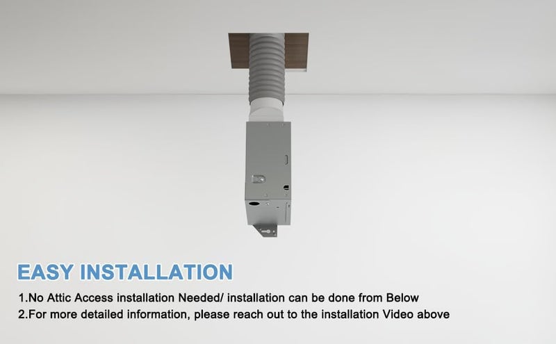 VENTECHLATION Bathroom Exhaust Fan 50 CFM 1.0 Sone, 3-Inch Duct, Quiet,Energy Star Certified, Easy to Install, No Attic Access Needed,Ceiling or Wall Mounted, Classic White Grille - Image 5